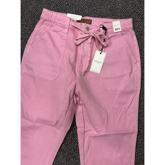 NWT Judy Blue Pink Joggers w/ tie waist. High Waist. So cute & comfy. - Picture 2 of 5